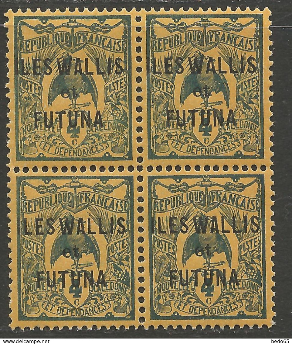 WALLIS ET FUTUNA  N° 3A Bloc De 4 W étroit NEUF** LUXE SANS CHARNIERE  / Hingeless  / MNH - Unused Stamps