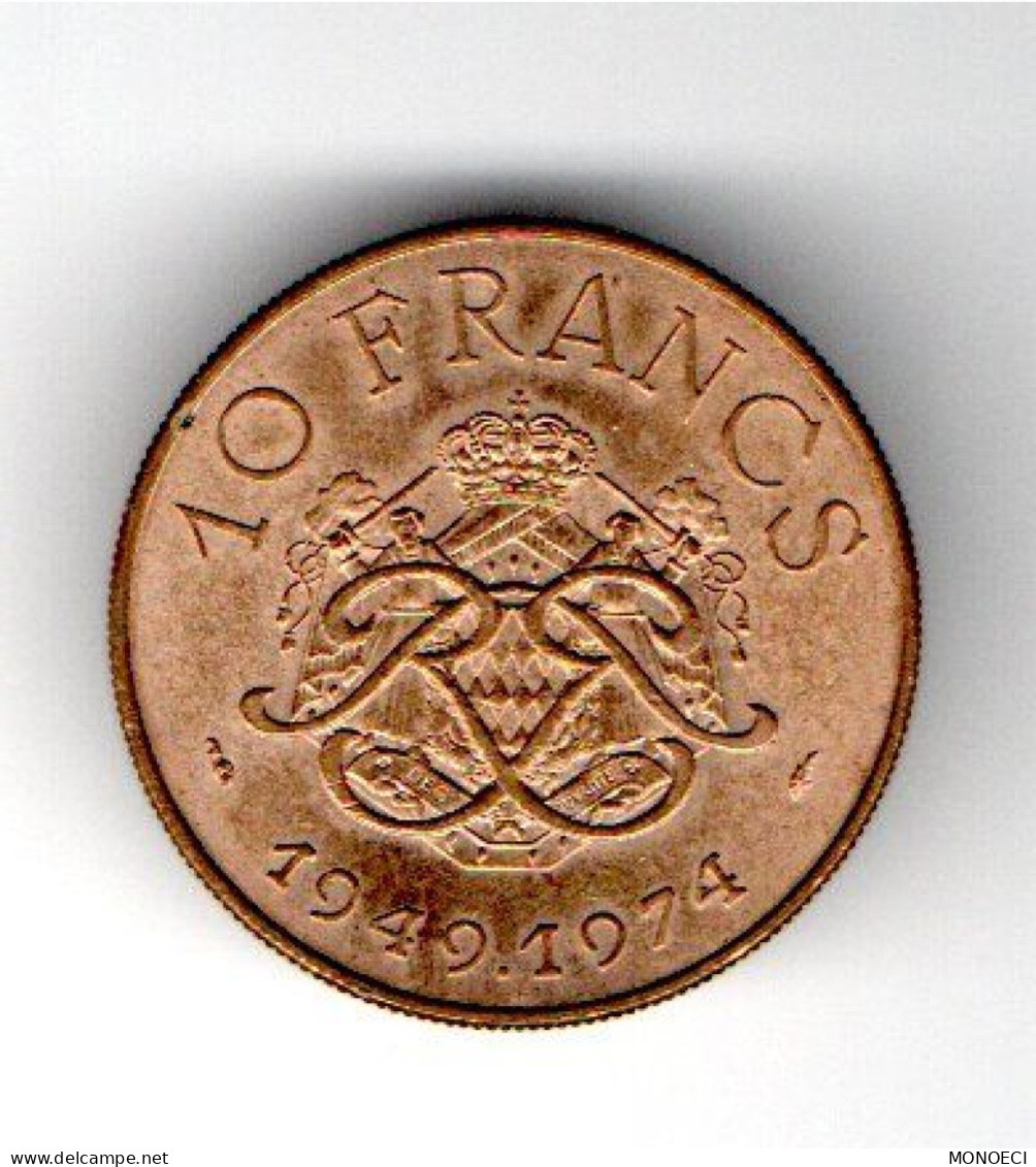 MONACO -- MONTE CARLO -- Monégasque --10 Francs RAINIER III - 25ème Anniversaire De Règne 1949 - 1974 - 1960-2001 New Francs