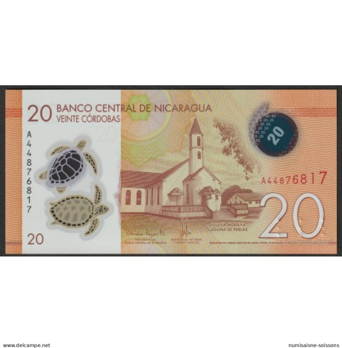 NICARAGUA  - 20 CORDOBAS - 08/04/2019 - POLYMER - TORTUE - Nicaragua