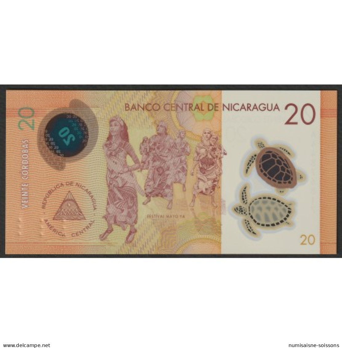 NICARAGUA  - 20 CORDOBAS - 08/04/2019 - POLYMER - TORTUE - Nicaragua