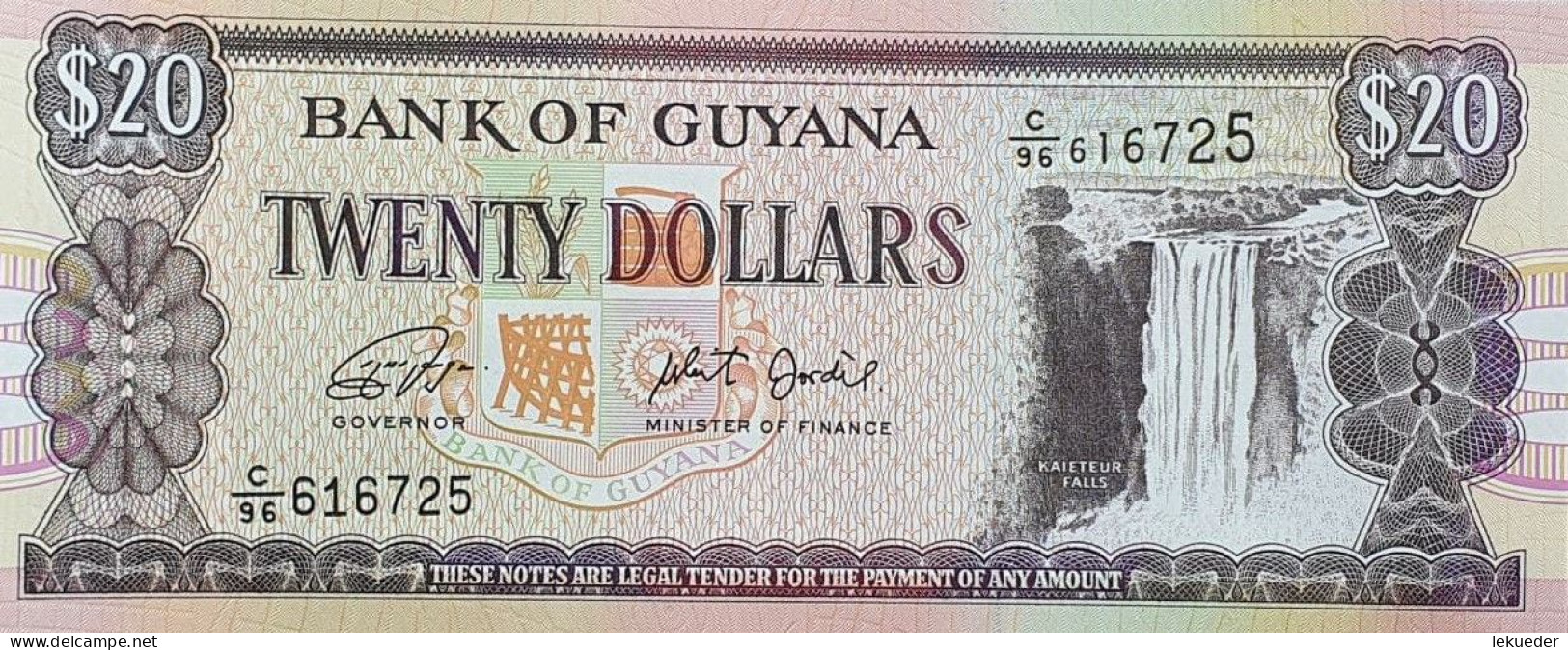 Billete De Banco De GUYANA - 20 Dollars, 2018  Sin Cursar - Guyana