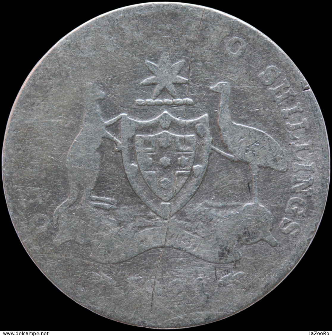 LaZooRo: Australia 1 Florin 1921 VG / F - Silver - Florin