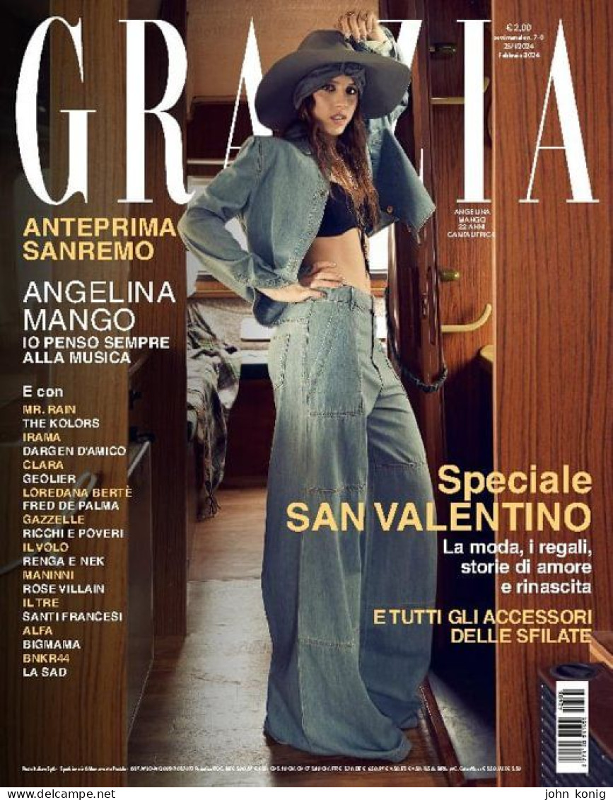 Grazia Italia N.8 - 25 Gennaio 2024 - Angelina Mango - Speciale Sanremo 2024 (interviste E Foto Partecipanti) - Fashion