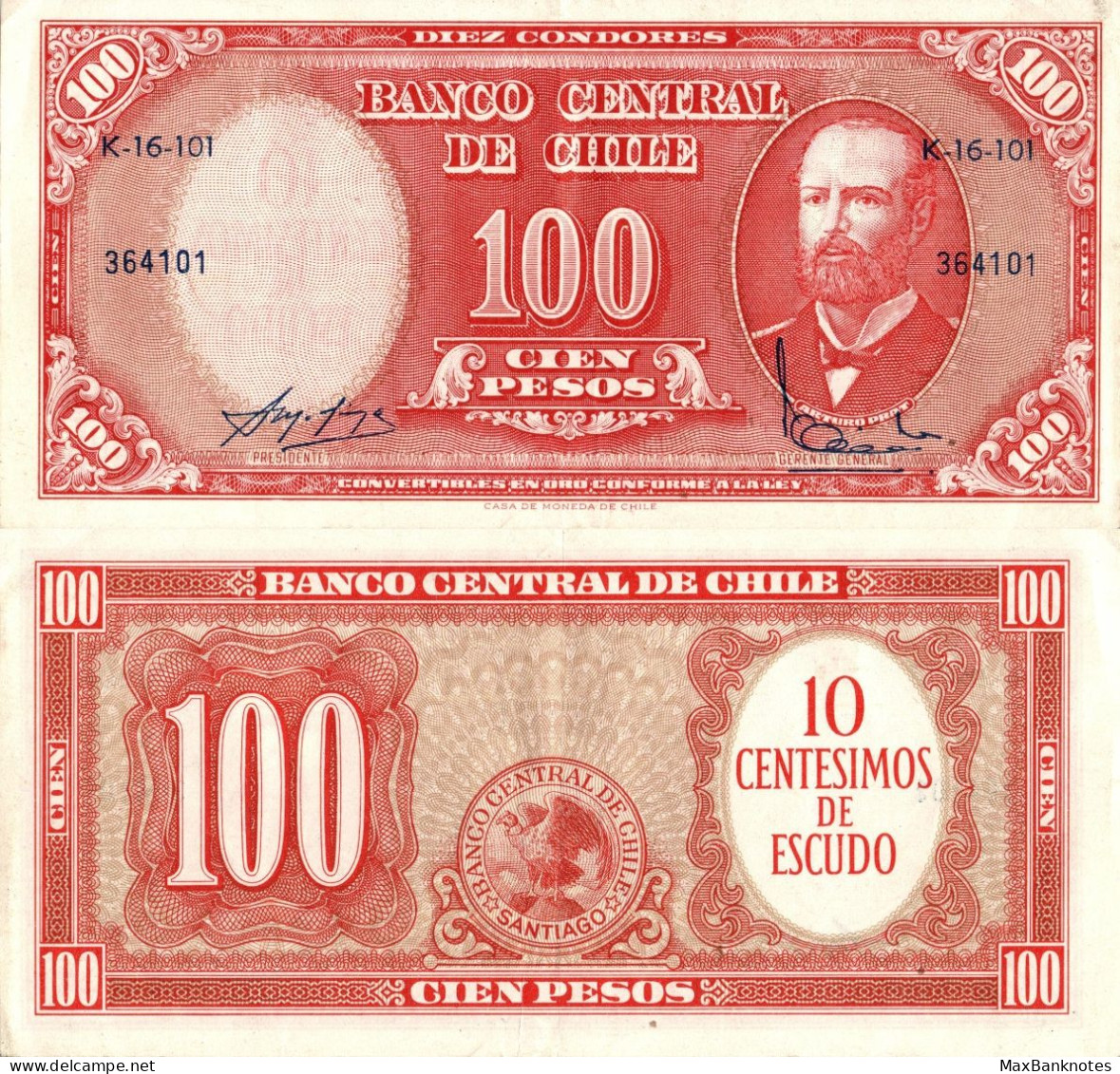 Chile / 10 Centesimos / 1960 / P-127(a) / AUNC - Chile