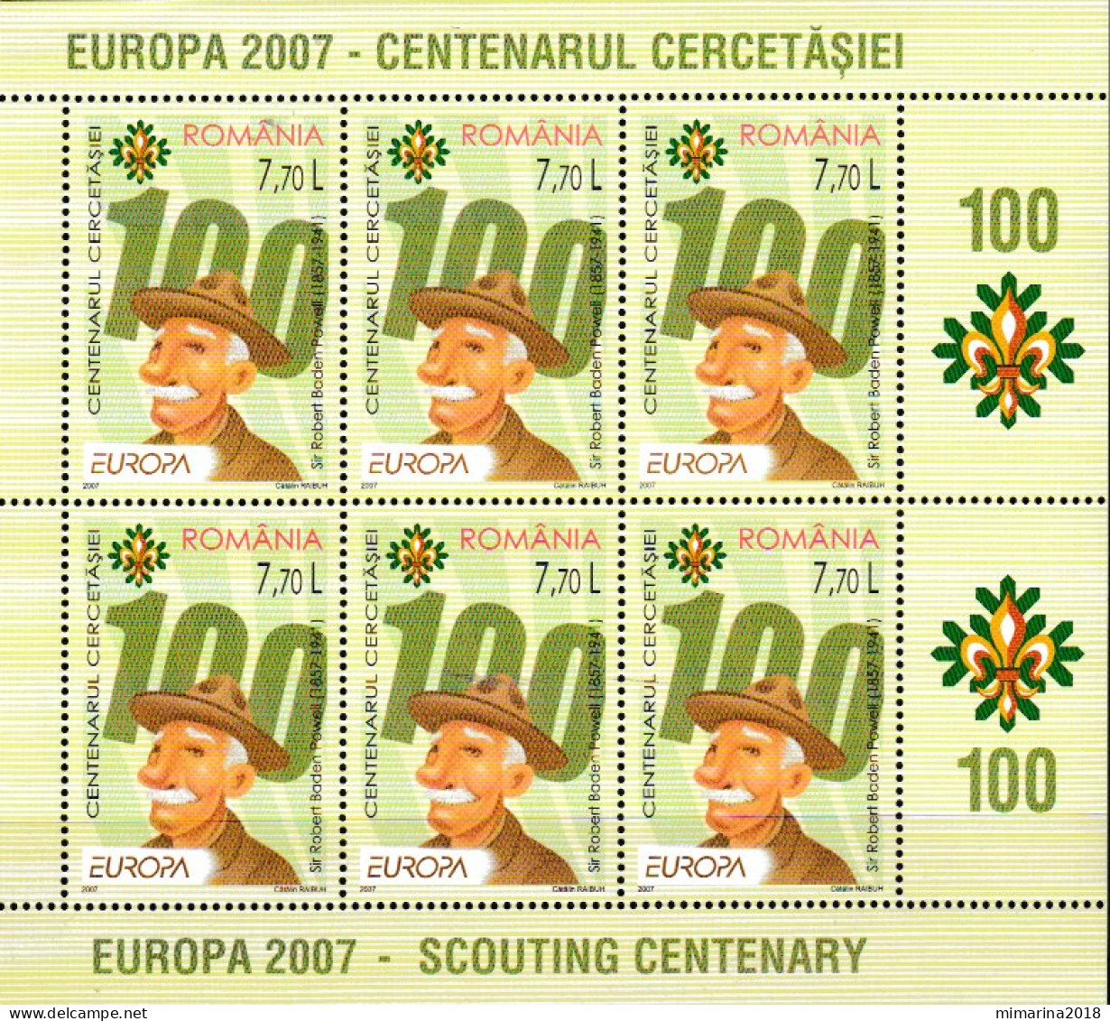 ROMANIA  2007  MNH  "EUROPA SCOUTING" - 2007