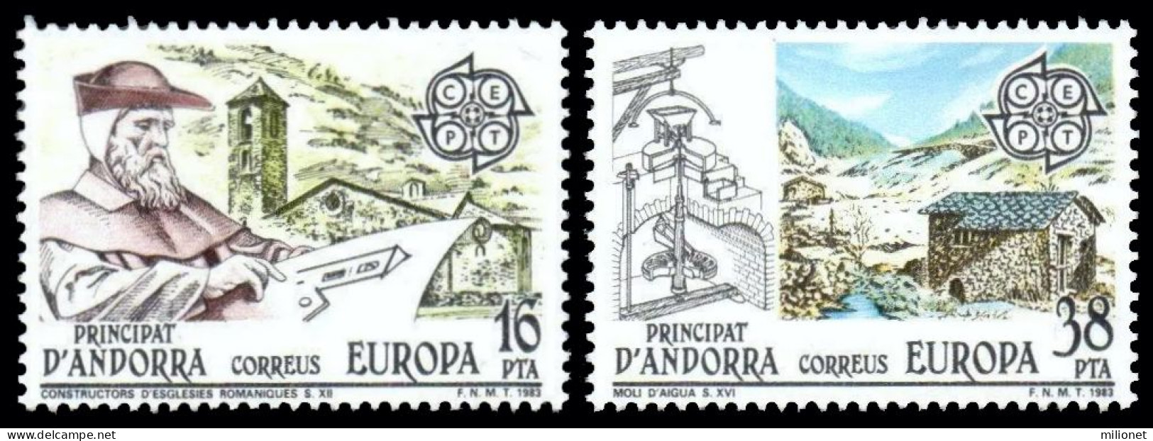 SALE!!! ANDORRA ESPAÑOLA SPANISH ANDORRE 1983 EUROPA CEPT INVENTIONS 2 Stamps Set MNH ** - 1983