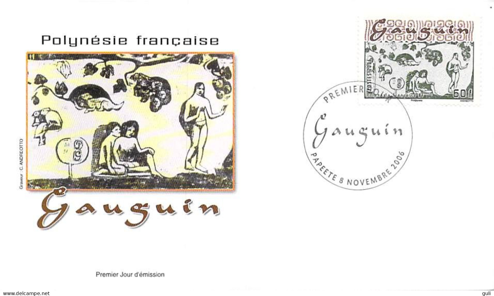Polynésie Française - Premier Jour - Enveloppe FDC - Gauguin 8 Novembre  2006 Femmes Animaux Et Feuillages - FDC