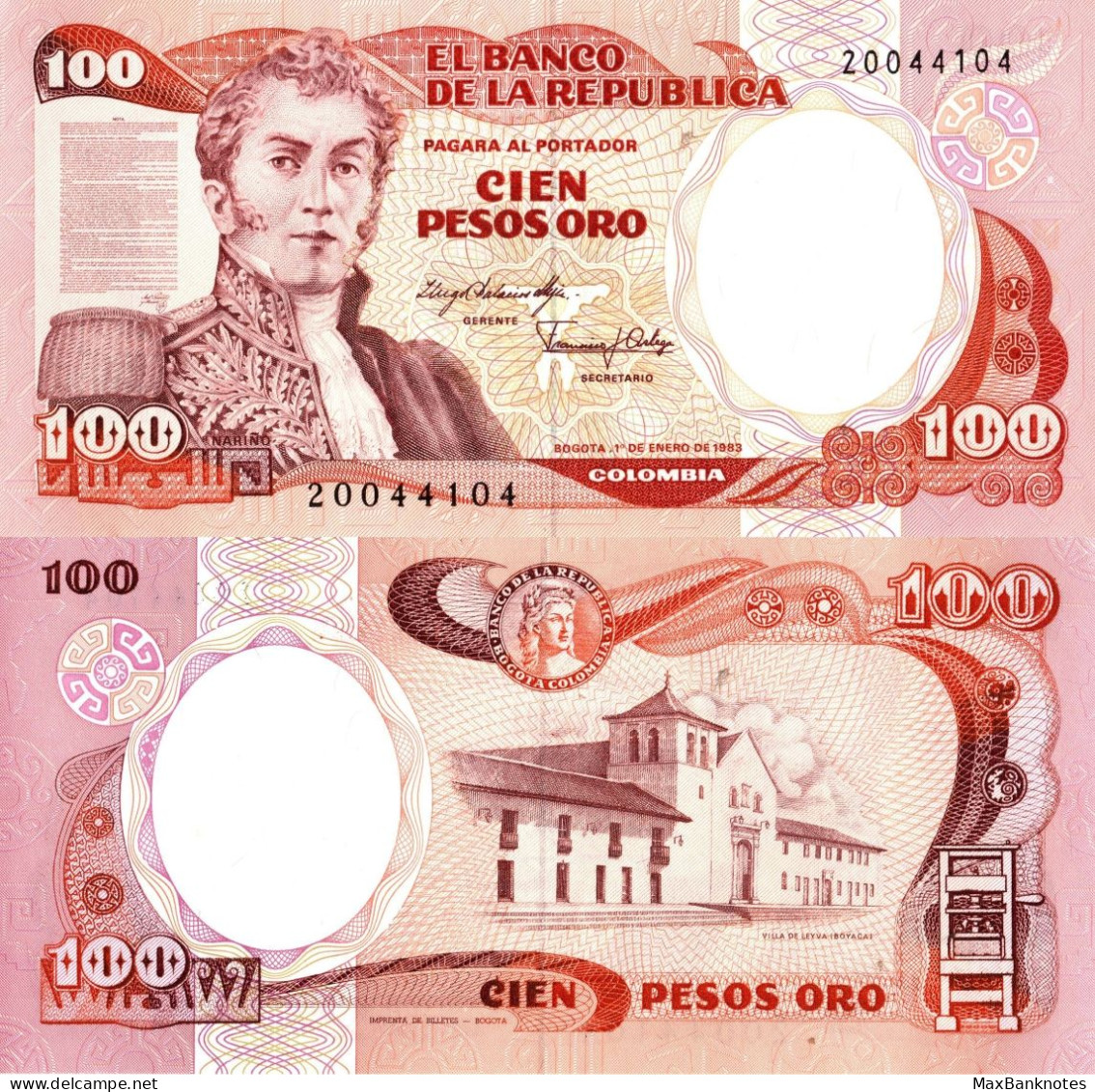 Colombia / 100 Pesos / 1991 / P-426(a) / UNC - Colombia
