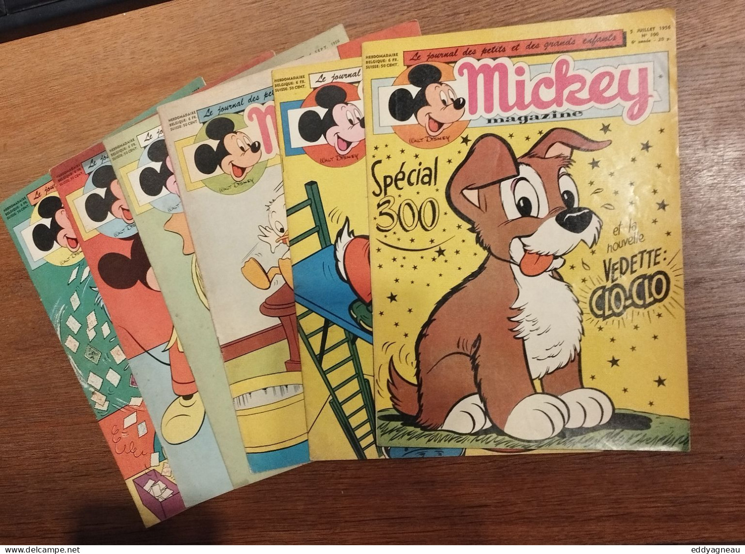 Mickey Magazine - 6 Numéros - Walt Disney - 1956 - Ch.-L. Souvelier - Autres & Non Classés