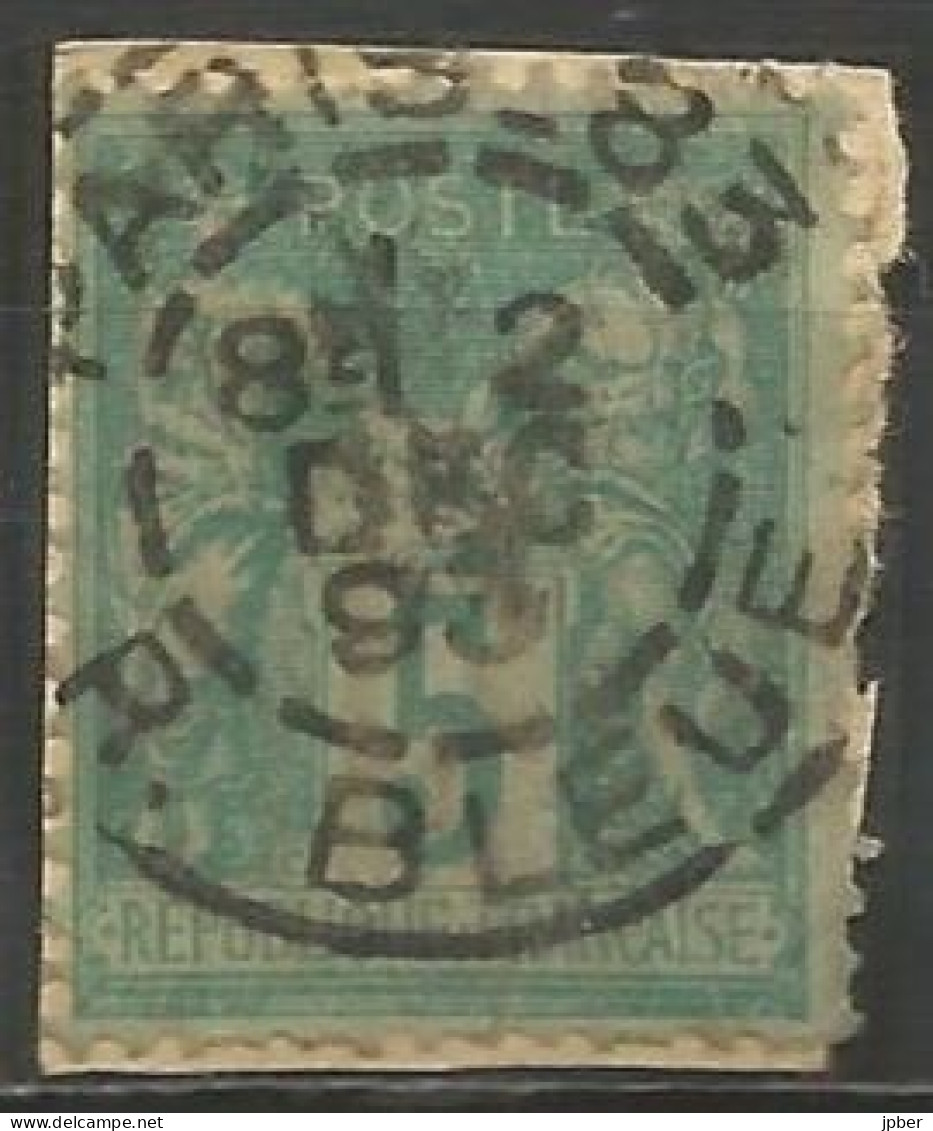 France - Sage - Quartiers De Paris - Cachet Type A2 AVEC N° Bureau - "PARIS 83 R.BLEUE" - 1876-1898 Sage (Type II)