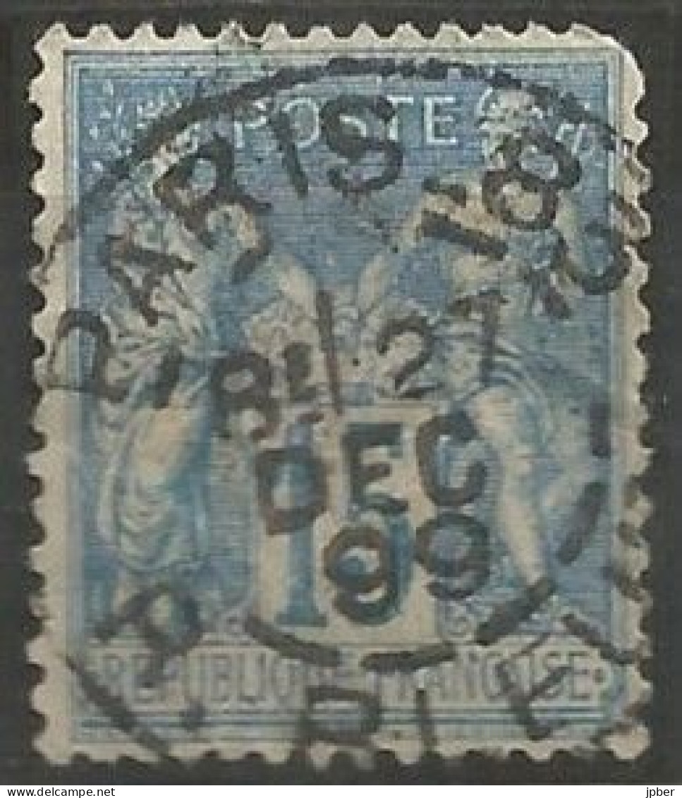 France - Sage - Quartiers De Paris - Cachet Type A2 AVEC N° Bureau - "PARIS 83 R.BLEUE" - 1876-1898 Sage (Type II)