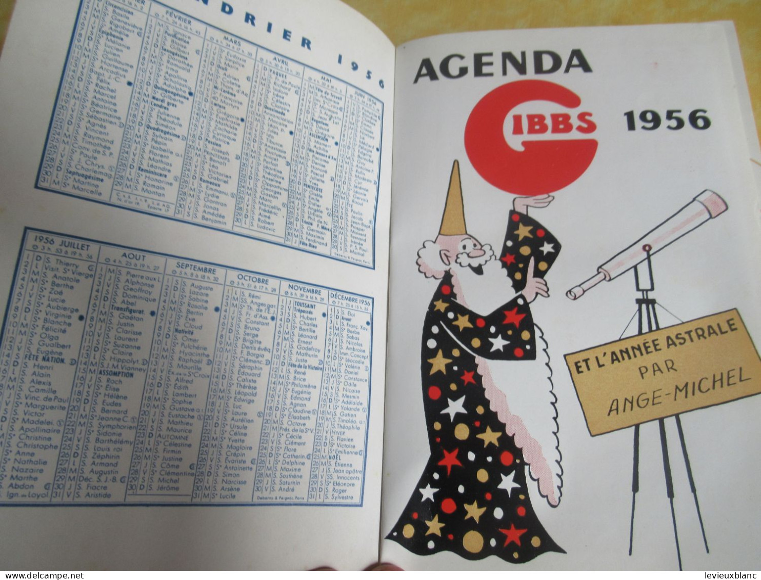 Agenda Publicitaire GIBBS/ Dentifrices Et Rasoirs/ Thibaud Gibbs & Cie/Paris/ Usines La Plaine St Denis/1956        ALM4 - Attrezzature Mediche E Dentistiche