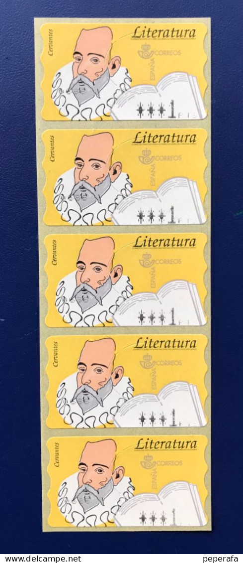 España Spain 1996, LITERATURA CERVANTES, ATM EPELSA, Tira 5, PAPEL SEMI FOSFORESCENTE, VALOR 1 PTS, 4 DÍGITOS - Automaatzegels [ATM]