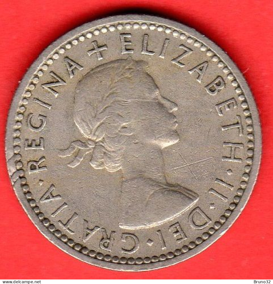 Gran Bretagna - Great Britain - GB - 6 Pence - 1957 - BB/VF - Come Da Foto - H. 6 Pence