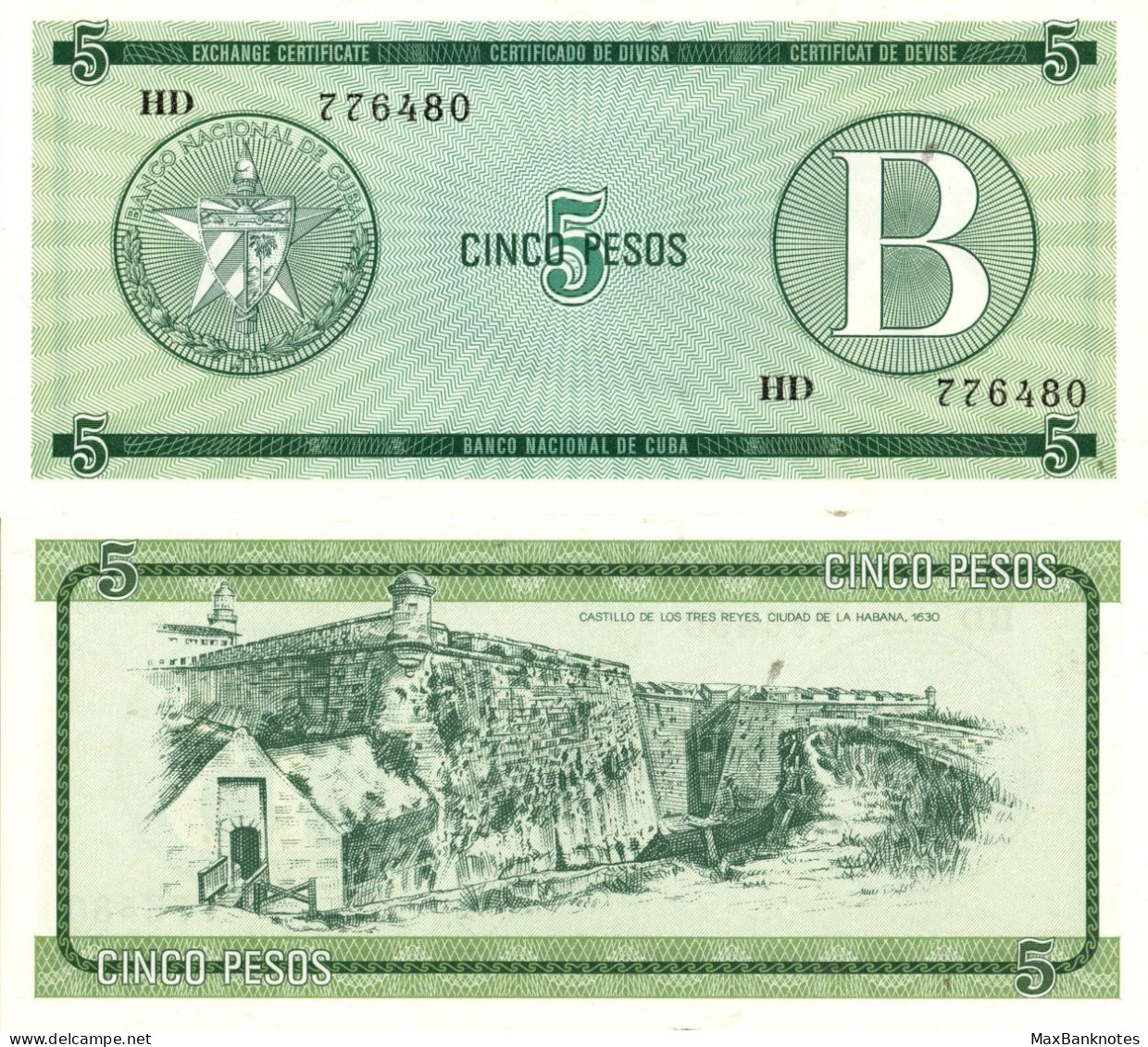 Cuba / 5 Pesos / 1985 / P-FX7(a) / UNC - Cuba