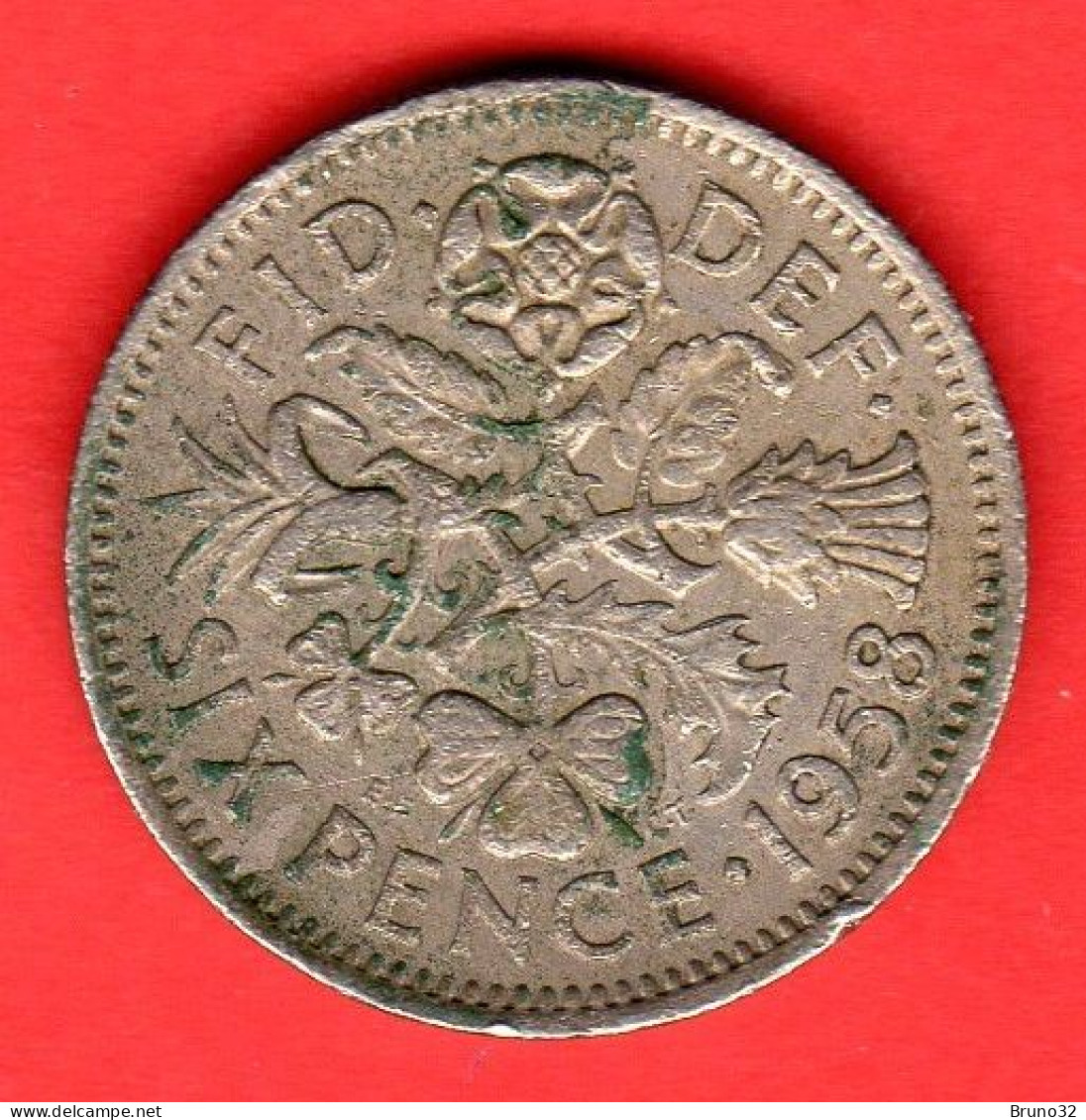 Gran Bretagna - Great Britain - GB - 6 Pence - 1958 - BB/VF - Come Da Foto - H. 6 Pence