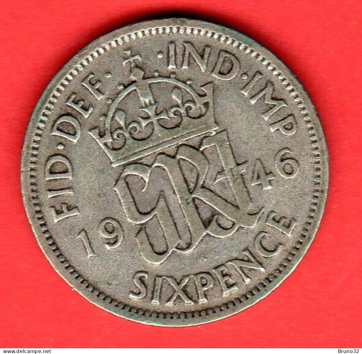 Gran Bretagna - Great Britain - GB - 6 Pence - 1946 - BB/VF - Come Da Foto - H. 6 Pence