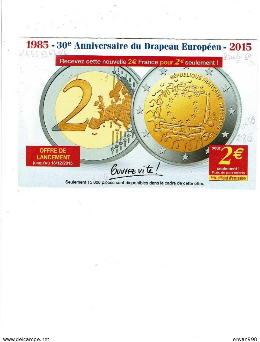 Enveloppe Avec Simili-timbre Drapeau Européen Affranchissement Destineo MD7  Thème EUROPE DRAPEAU (680) - Pseudo-interi Di Produzione Privata