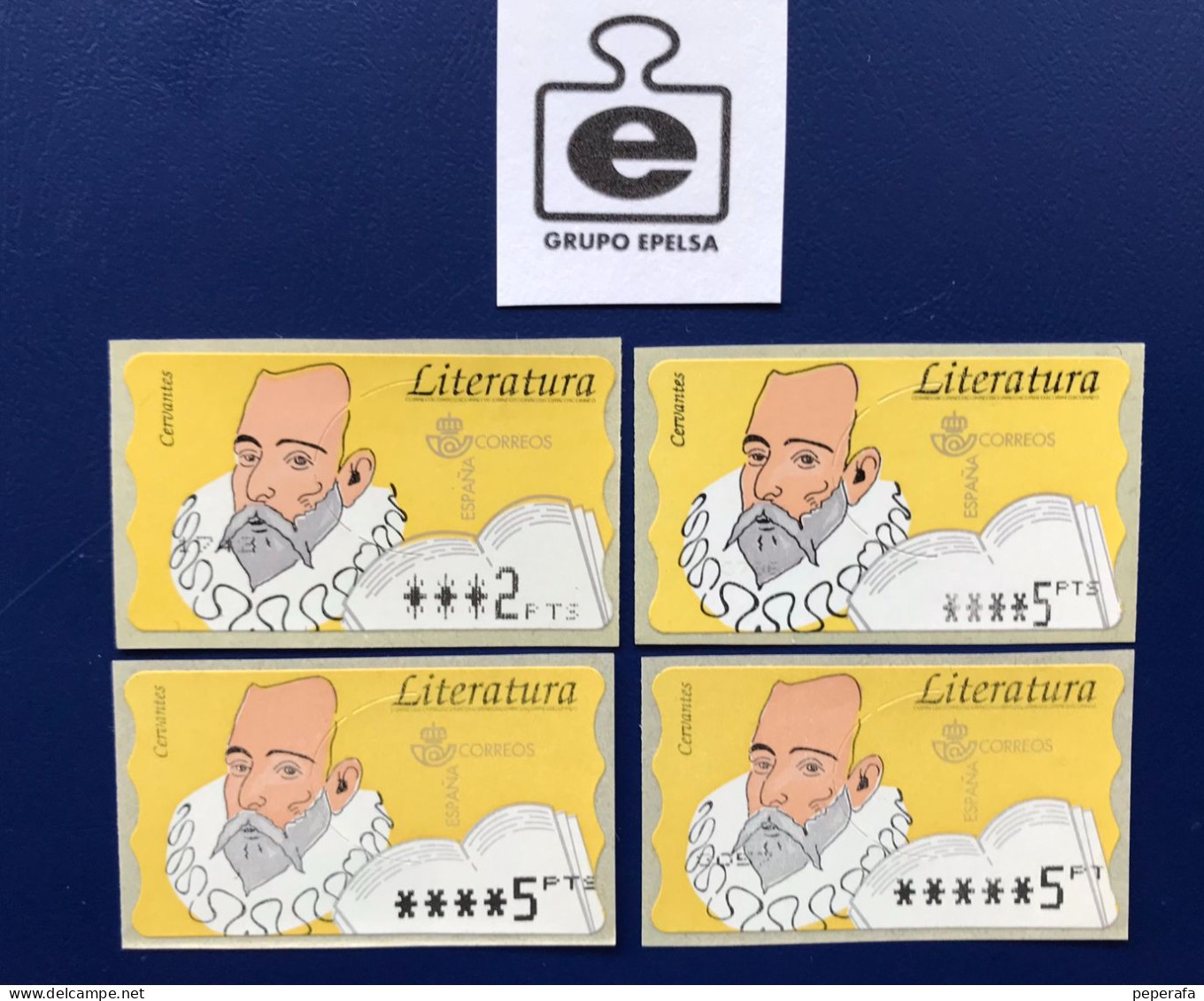 España Spain 1996, LITERATURA CERVANTES, ATM EPELSA, 4 ATM, PAPEL SEMI FOSFORESCENTE, NUEVO PTS - Machine Labels [ATM]