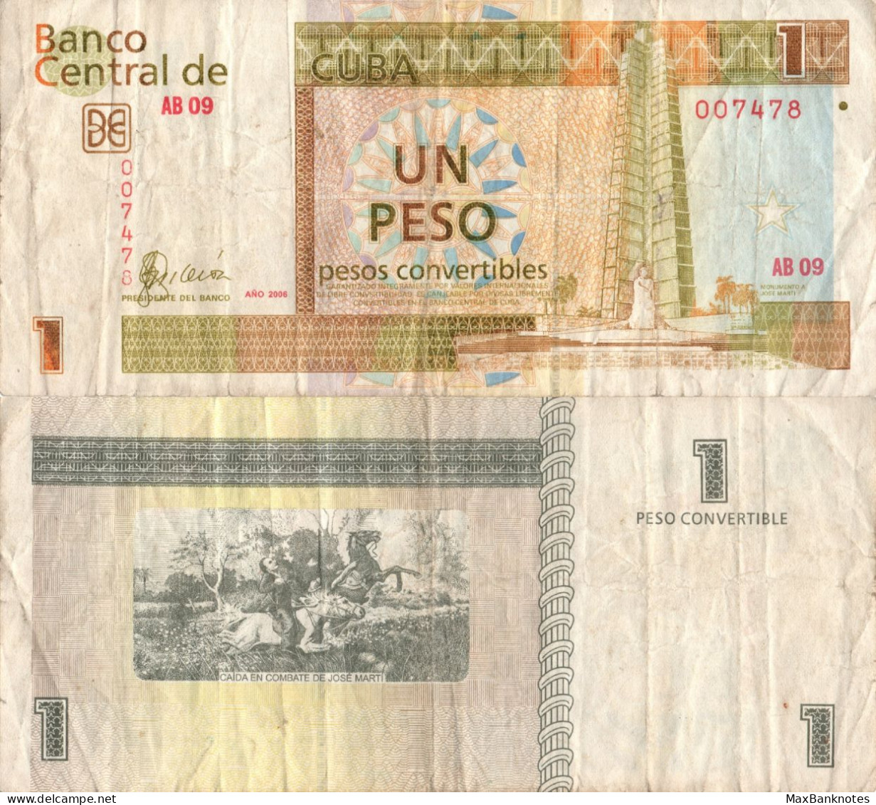 Cuba / 1 Peso / 2006 / P-FX46(a) / VF - Cuba