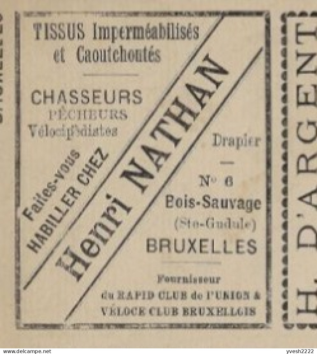 Belgique Vers 1885. Feuillet La Commerciale, Ex Entier Annonces ? Dentisterie Billard Tabac Vélo Parfum Chasse Pêche RR - Wielrennen