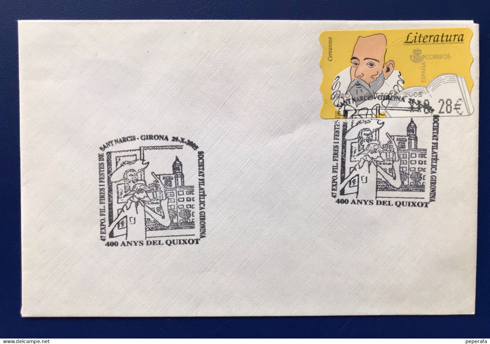 España Spain 1996, LITERATURA CERVANTES, ETIQUETA CON TEXTO " QUIJOTE 2005 ", EPELSA, 400 ANYS DEL QUIXOT - Machine Labels [ATM]