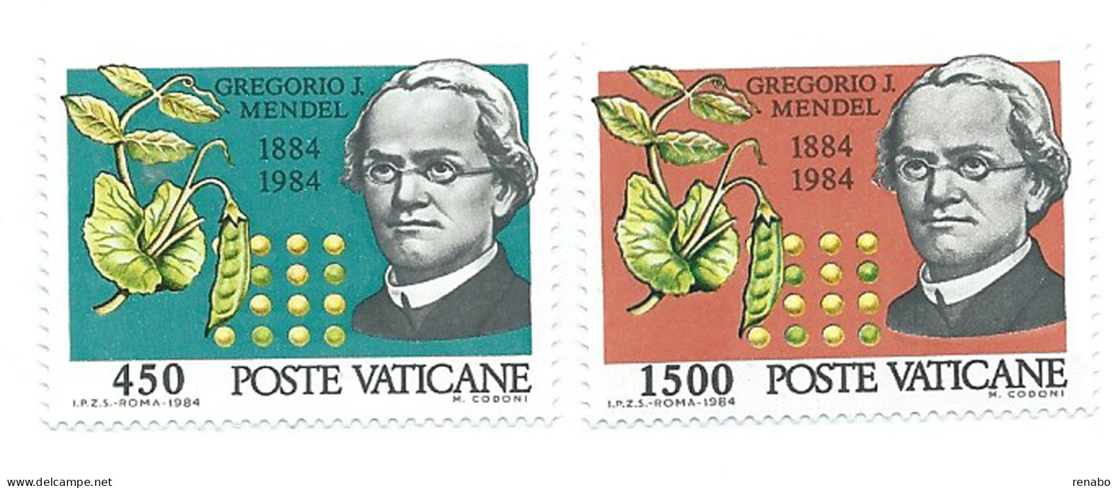 Vaticano 1984; 100° Morte Di J. Mendel; Pose Le Basi Della Genetica Partendo Dagli Esperimenti Con I Piselli. Completa. - Natur