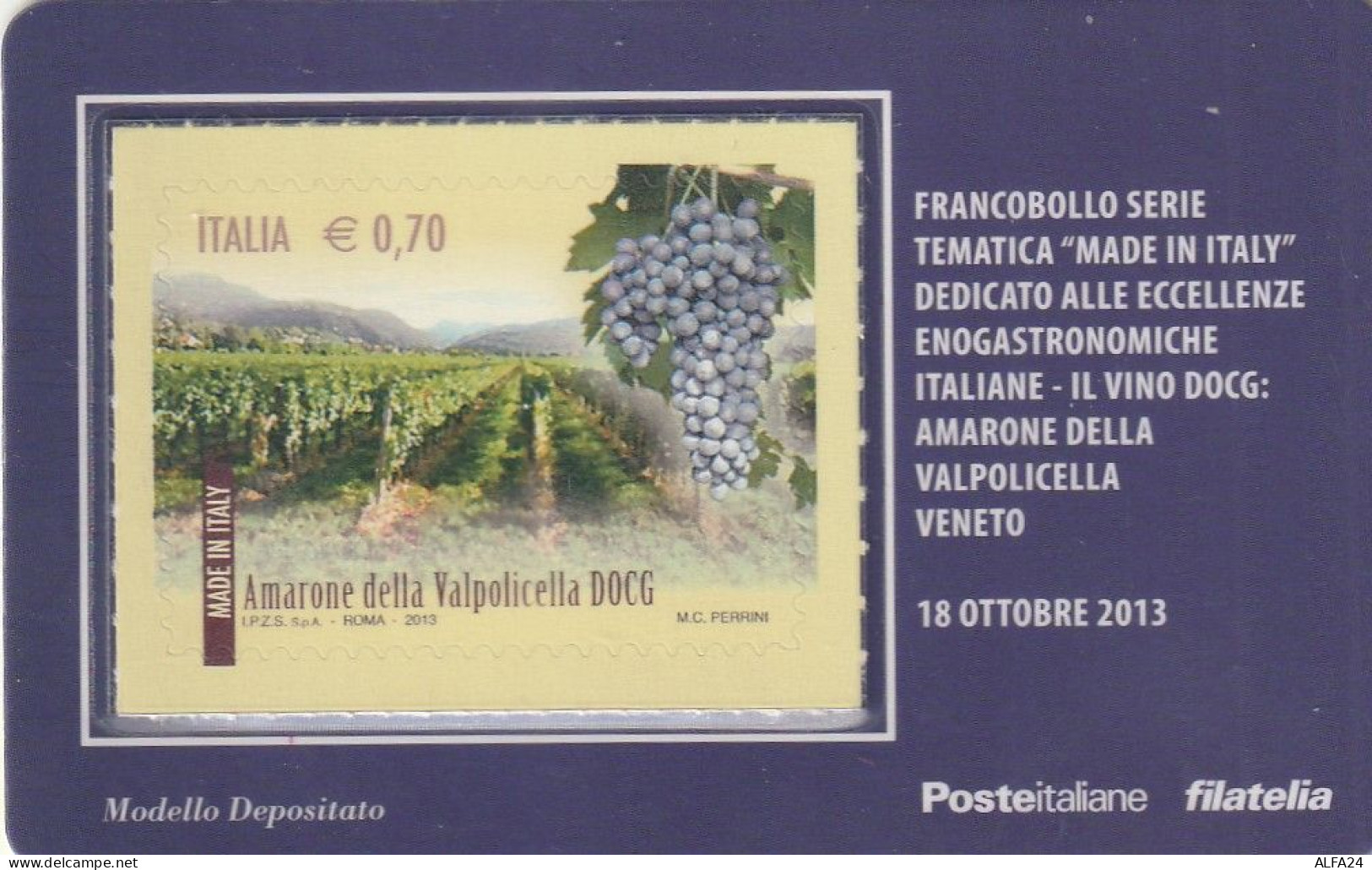 TESSERA FILATELICA VALORE 0,7 EURO MARONE DELLA VALPOLICELLA (TF1246 - Philatelistische Karten