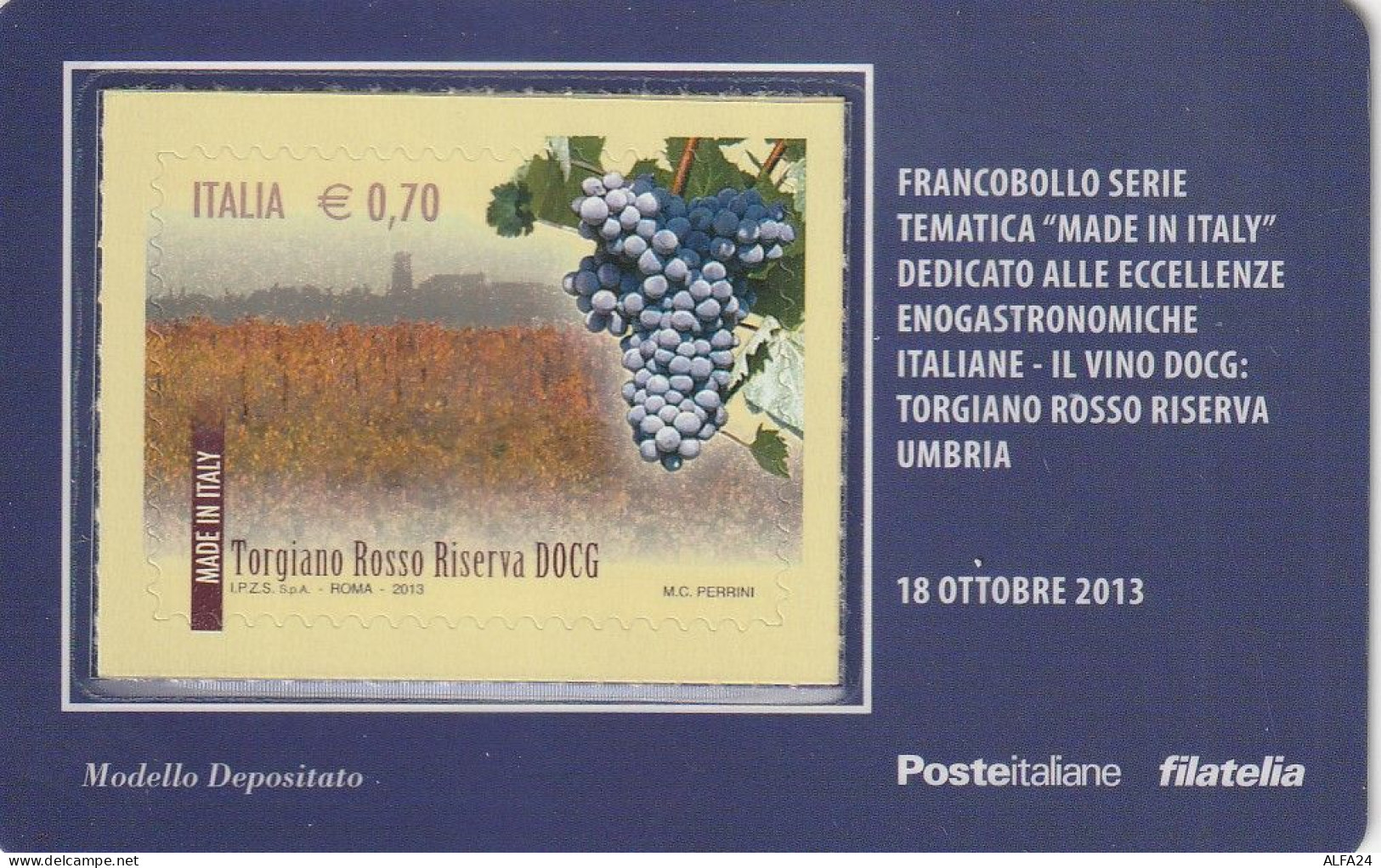 TESSERA FILATELICA VALORE 0,7 EURO TORGIANO ROSSO (TF1240 - Cartes Philatéliques