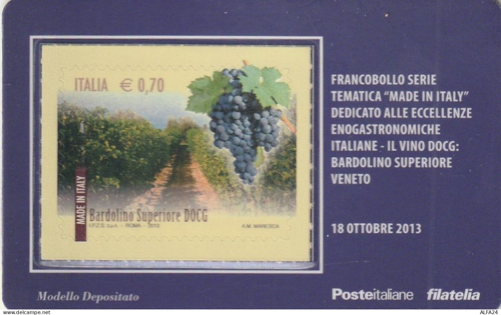 TESSERA FILATELICA VALORE 0,7 EURO BARDOLINO (TF1235 - Philatelistische Karten