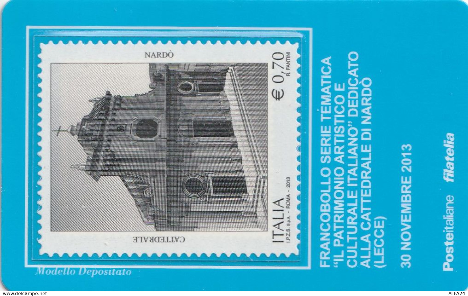 TESSERA FILATELICA VALORE 0,7 EURO CATTEDRALE DI NARDO (TF1222 - Philatelistische Karten