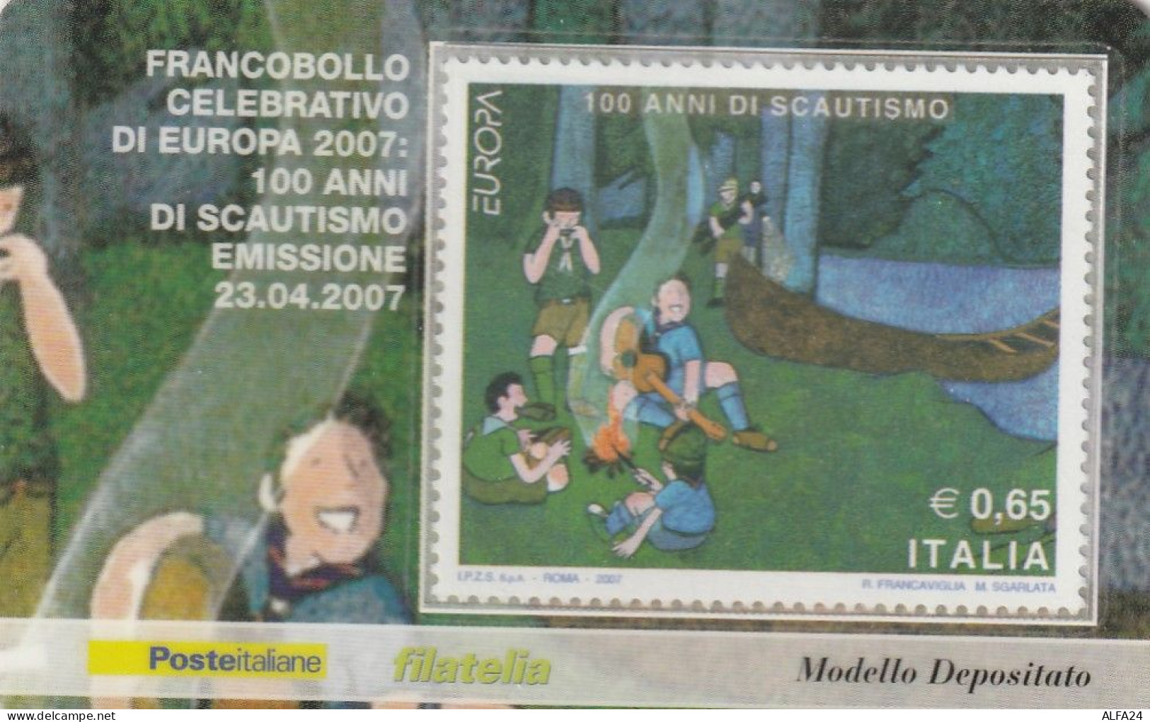 TESSERA FILATELICA VALORE 0,65 EURO SCAUTISMO (TF1178 - Cartes Philatéliques