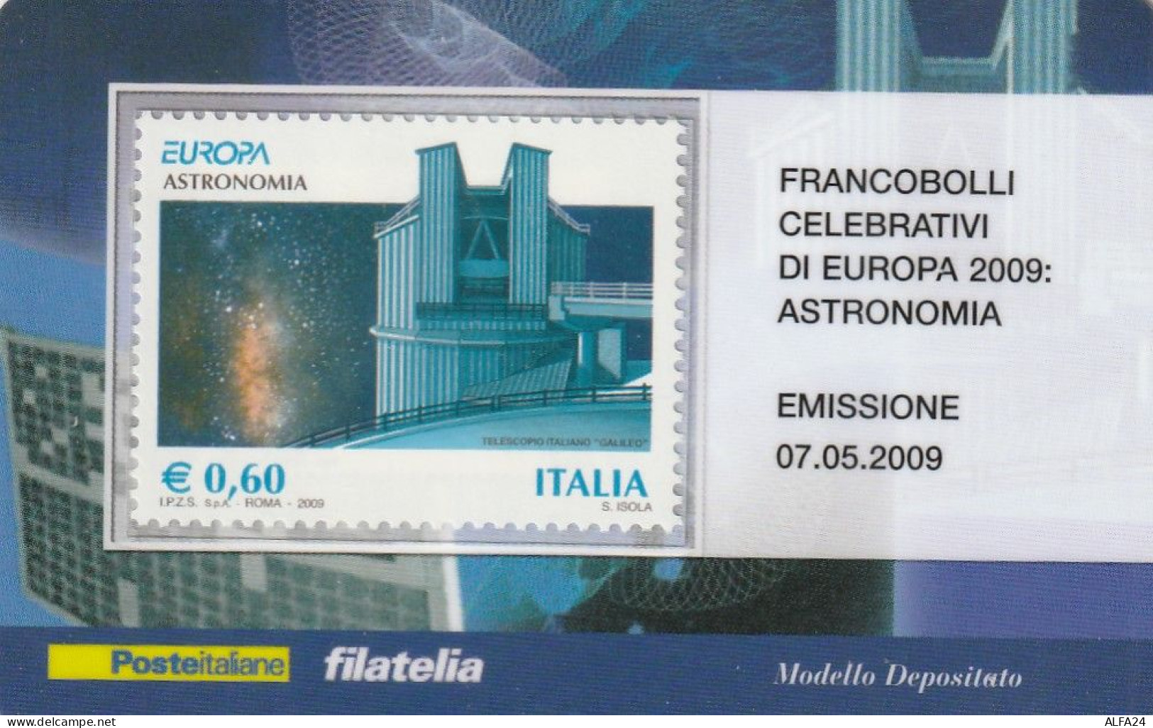 TESSERA FILATELICA VALORE 0,6 EURO ASTRONOMIA (TF1160 - Cartes Philatéliques