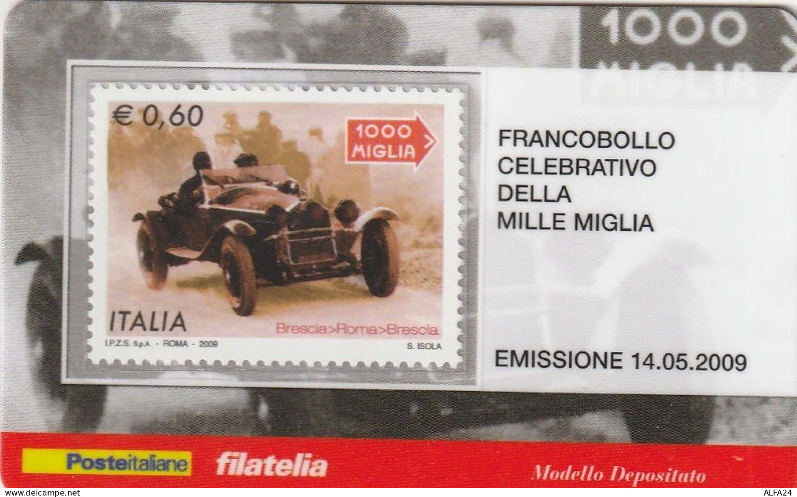 TESSERA FILATELICA VALORE 0,6 EURO MILLE MIGLIA (TF1159 - Cartes Philatéliques