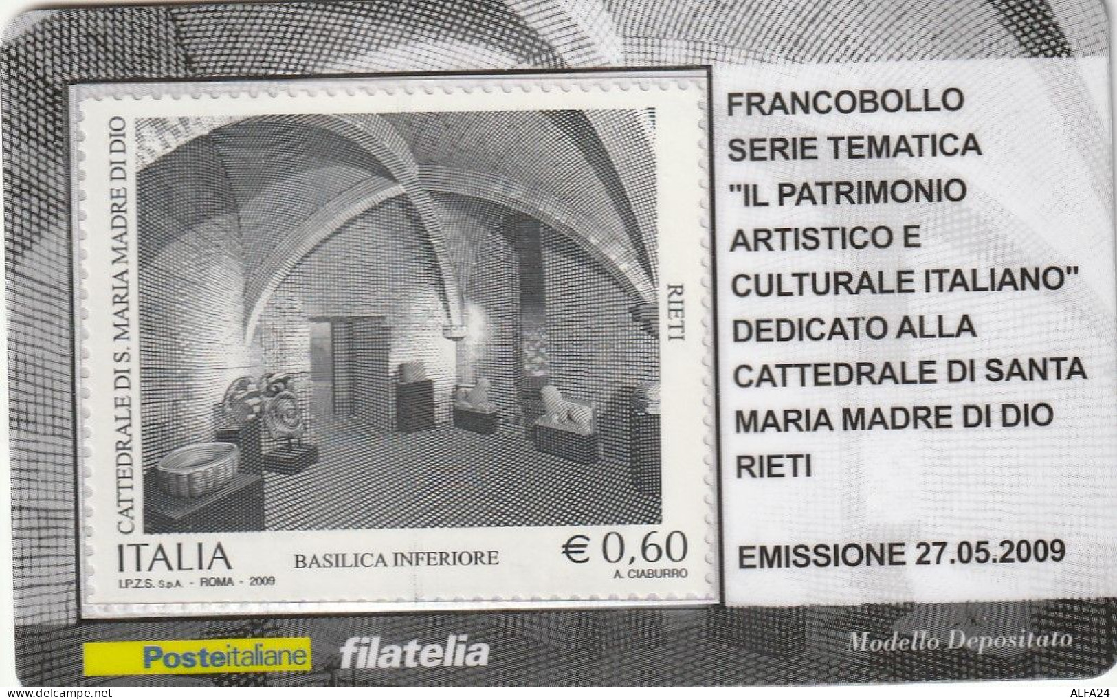 TESSERA FILATELICA VALORE 0,6 EURO CATTEDRALE SANTA MARIA MADRE DI DIO RIETI (TF1152 - Cartes Philatéliques