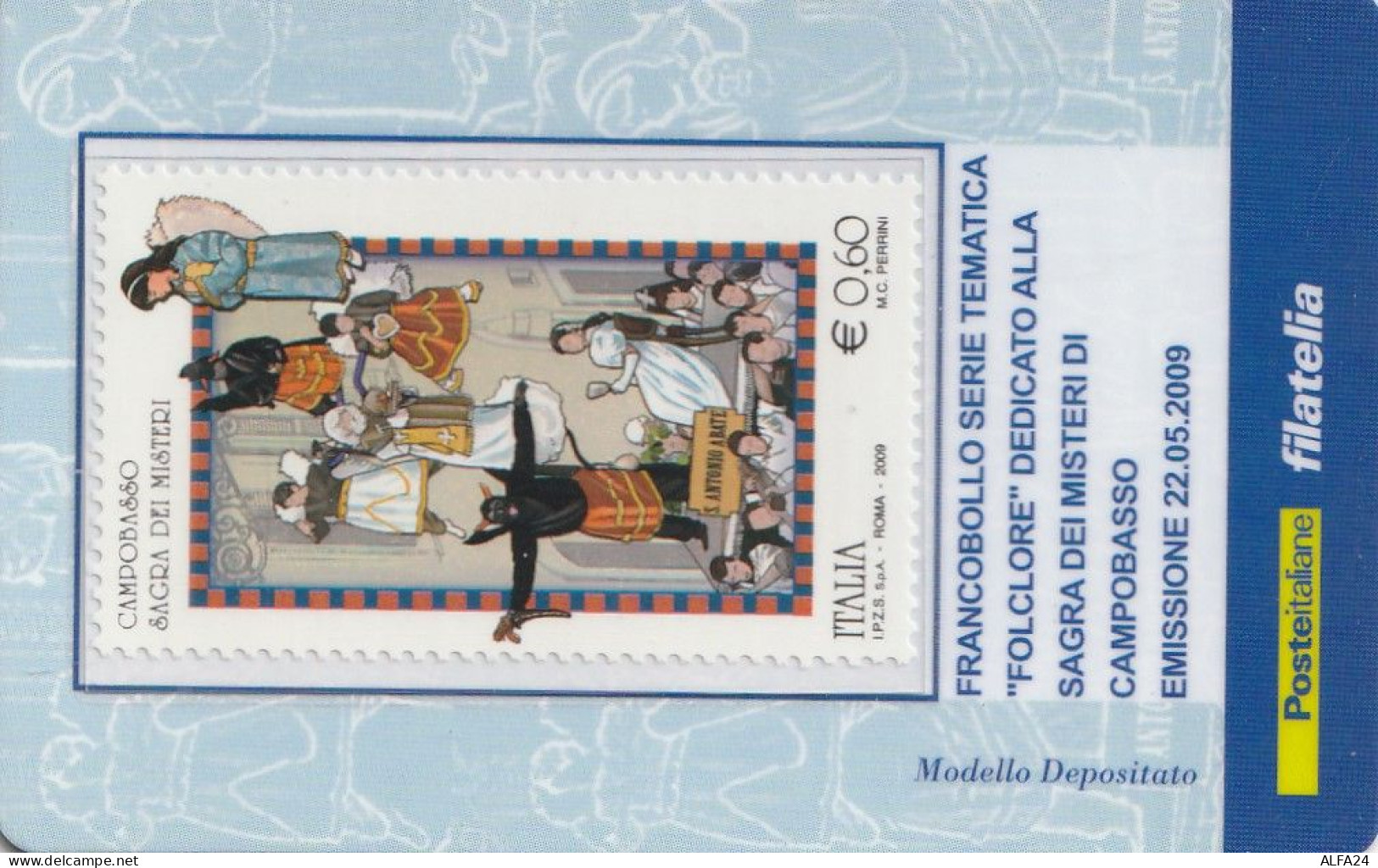 TESSERA FILATELICA VALORE 0,6 EURO CAMPOBASSO SAGRA DEI MISTERI (TF1153 - Philatelic Cards