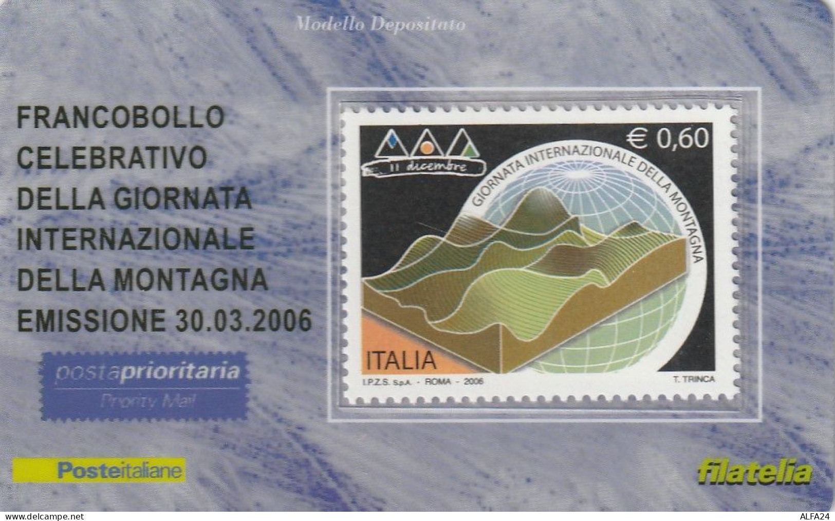 TESSERA FILATELICA VALORE 0,6 EURO GIORNATA MONTAGNA (TF1146 - Philatelic Cards