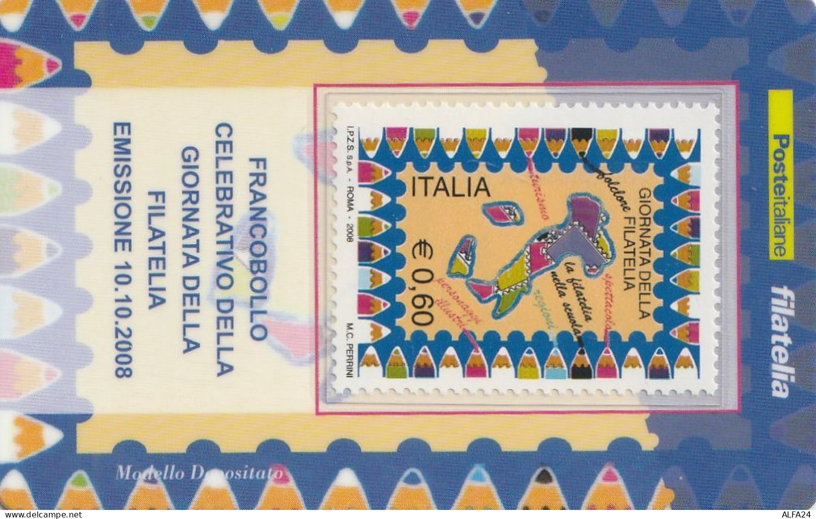 TESSERA FILATELICA VALORE 0,6 EURO GIORNATA FILATELIA (TF1135 - Cartes Philatéliques