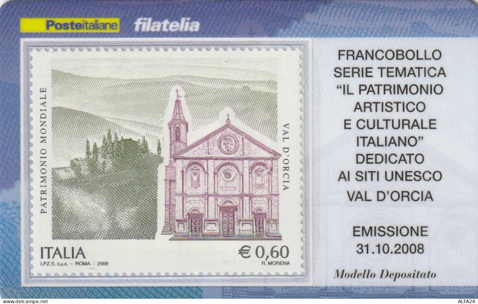 TESSERA FILATELICA VALORE 0,6 EURO VAL D'ORCIA (TF1139 - Philatelic Cards