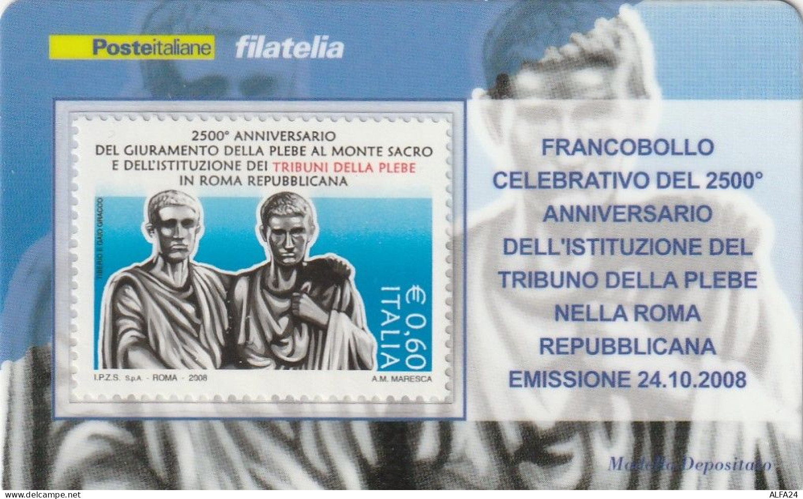 TESSERA FILATELICA VALORE 0,6 EURO TRIBUNO DELLA PLEBE (TF1136 - Philatelic Cards