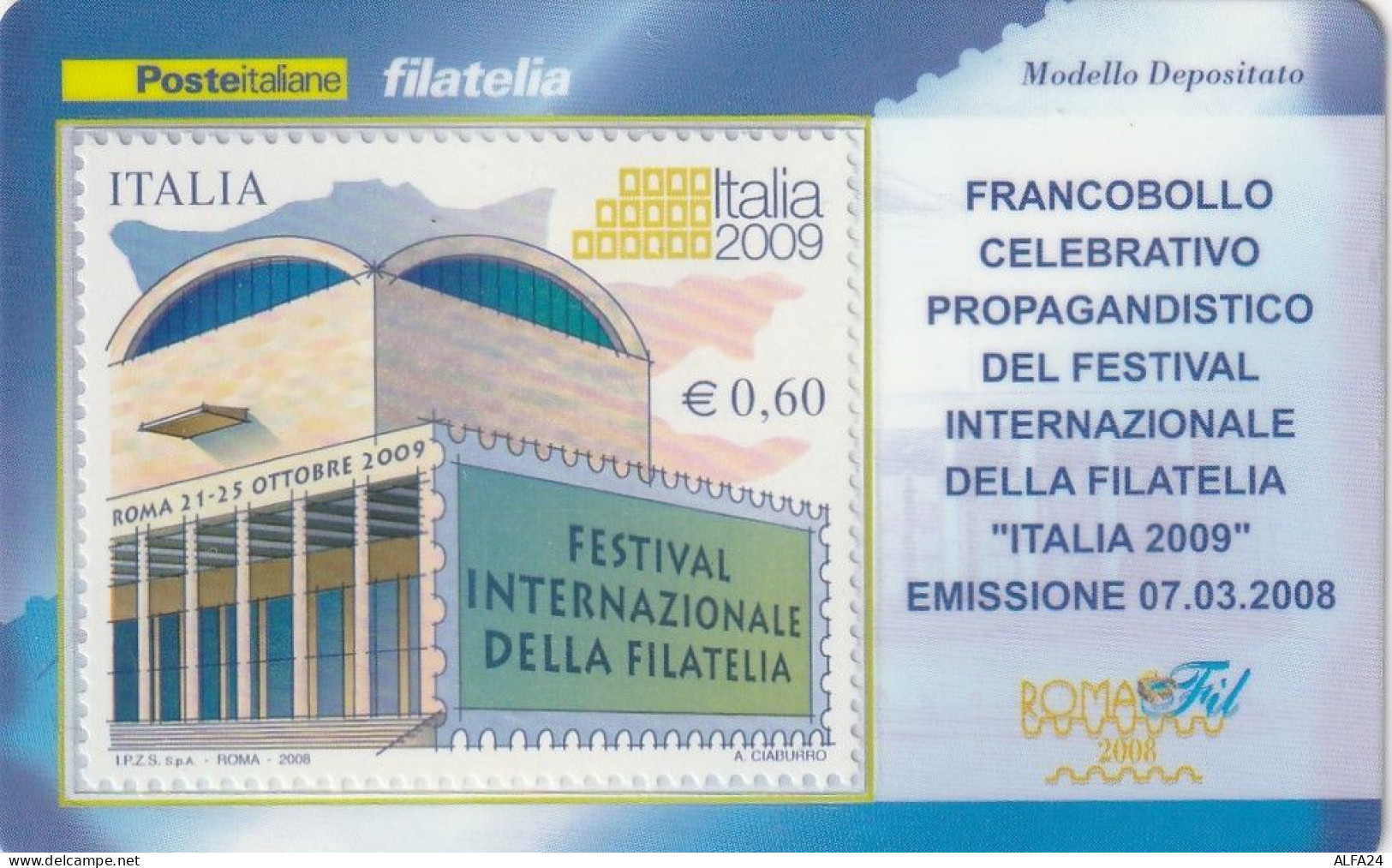 TESSERA FILATELICA VALORE 0,6 EURO FESIVAL FILATELIA (TF1134 - Cartes Philatéliques