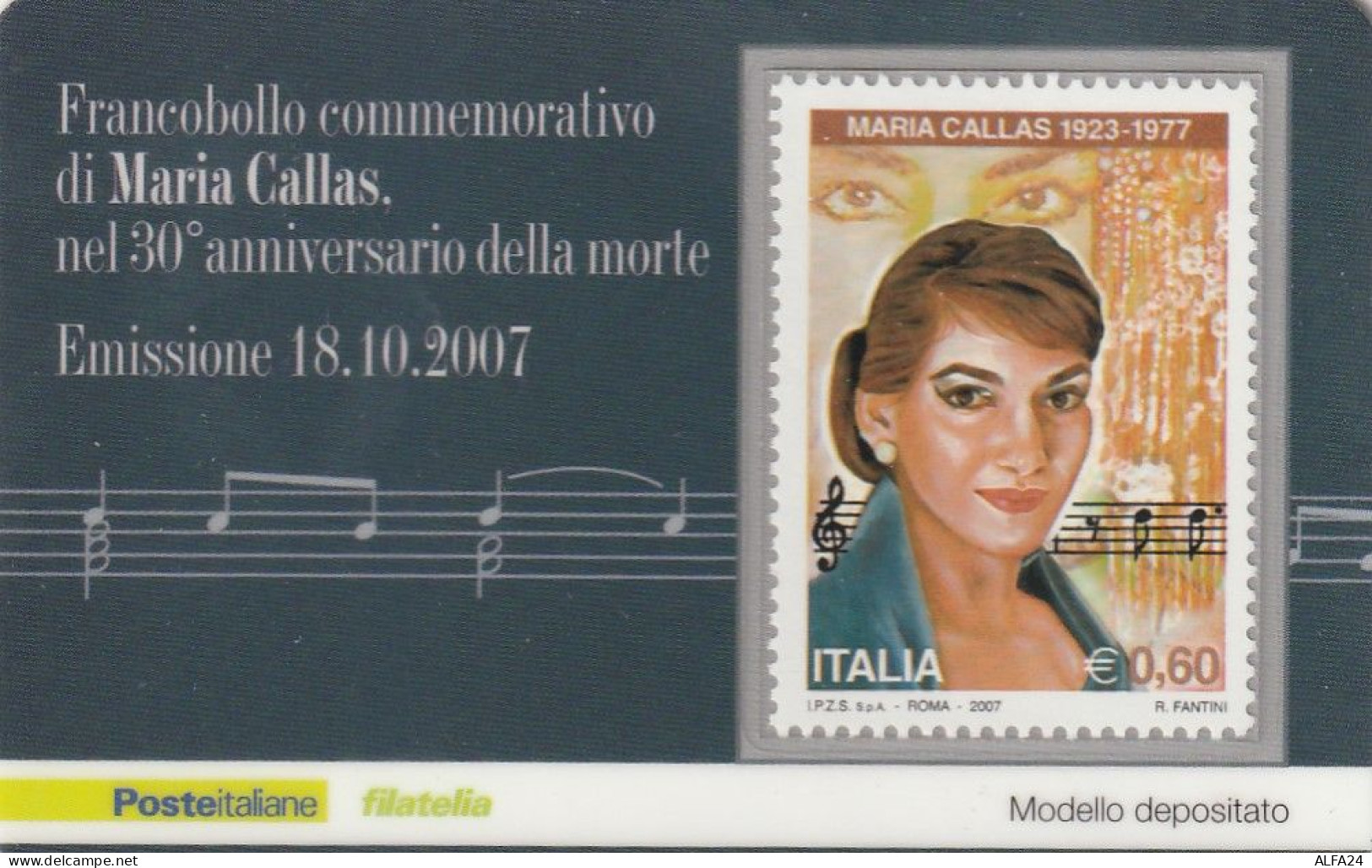 TESSERA FILATELICA VALORE 0,6 EURO MARIA CALLAS (TF1128 - Cartes Philatéliques