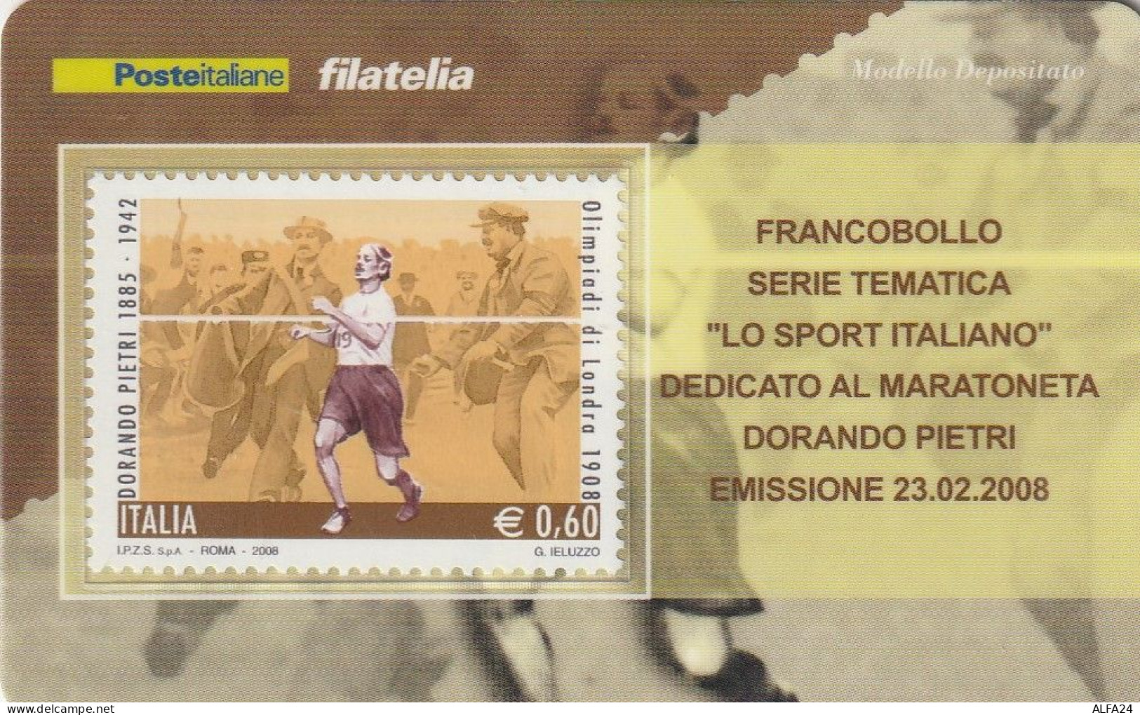 TESSERA FILATELICA VALORE 0,6 EURO DORANDO PIETRI (TF1133 - Philatelic Cards