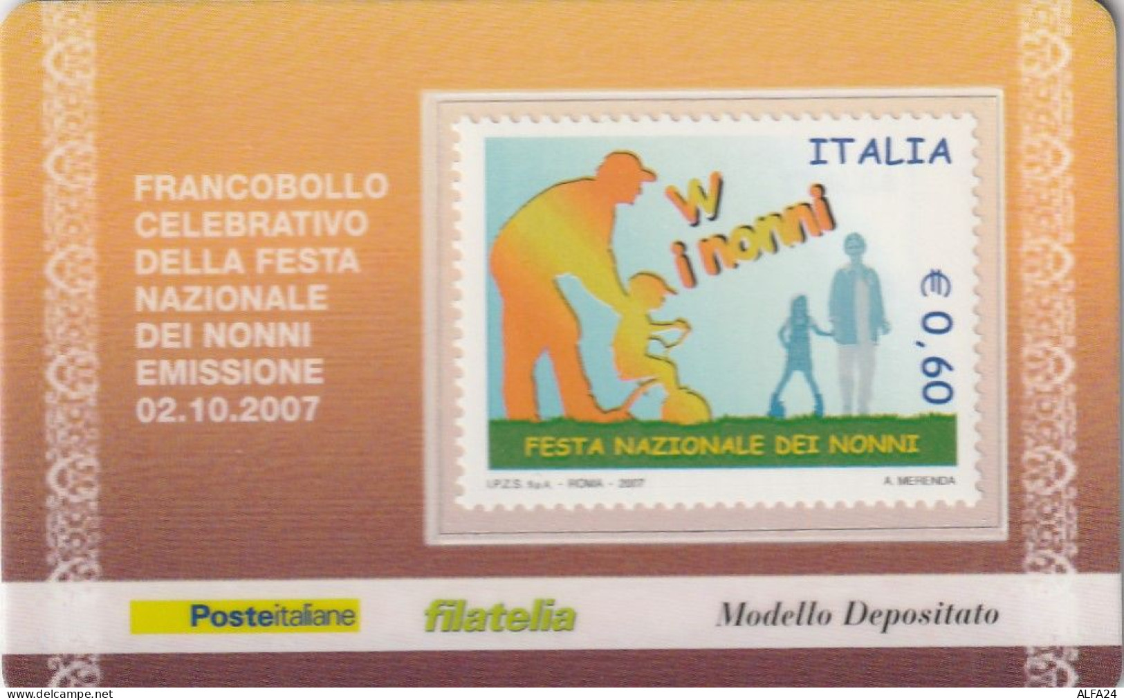 TESSERA FILATELICA VALORE 0,6 EURO W I NONNI (TF1123 - Philatelic Cards