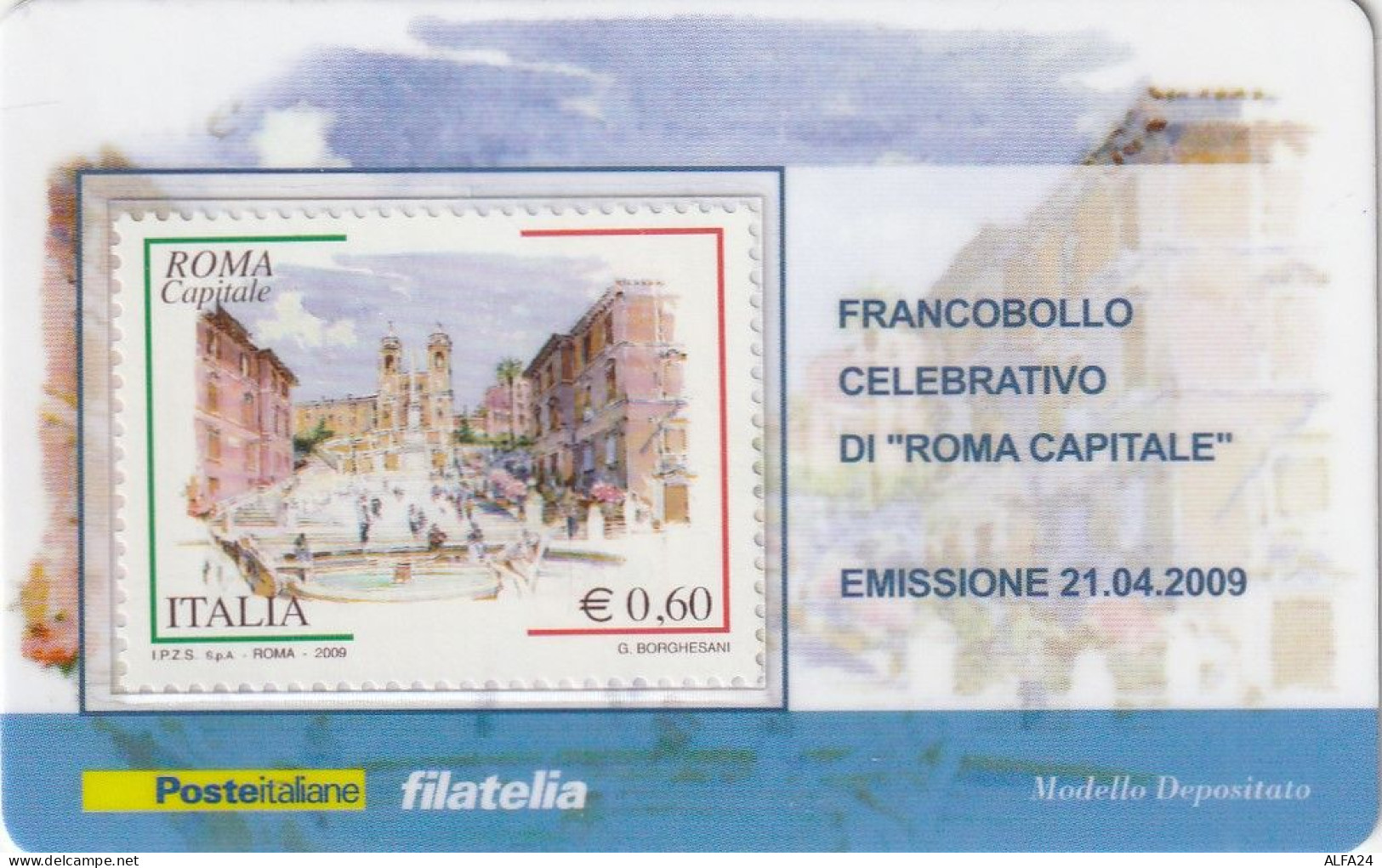 TESSERA FILATELICA VALORE 0,6 EURO ROMA CAPITALE (TF1115 - Philatelistische Karten