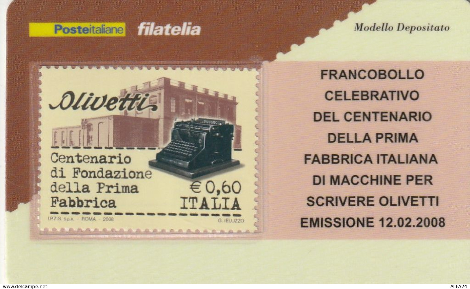 TESSERA FILATELICA VALORE 0,6 EURO OLIVETTI (TF1111 - Philatelic Cards