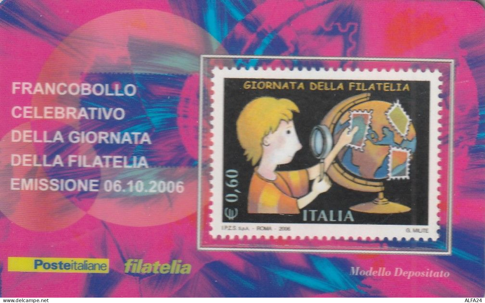 TESSERA FILATELICA VALORE 0,6 EURO GIORNATA FILATELIA (TF1089 - Philatelic Cards