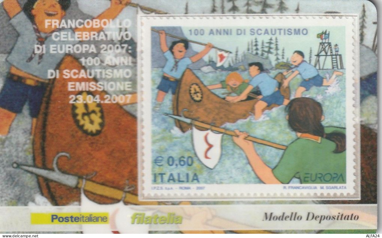 TESSERA FILATELICA VALORE 0,6 EURO SCAUTISMO (TF1083 - Cartes Philatéliques