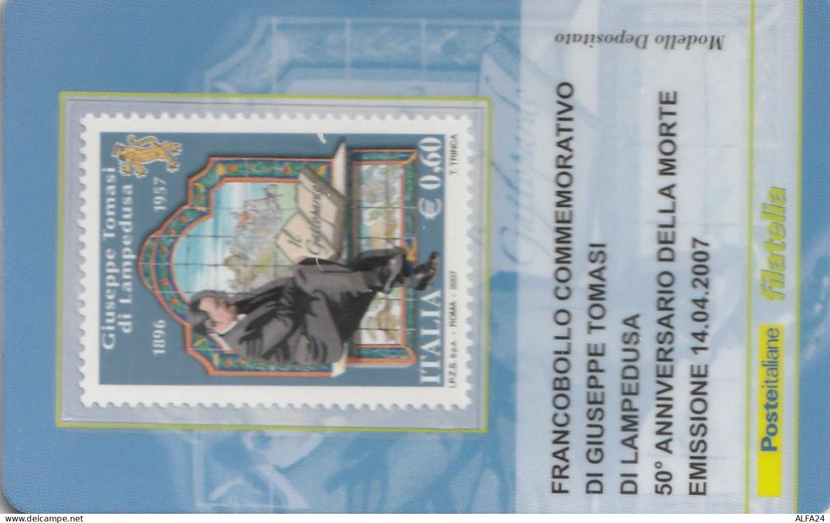 TESSERA FILATELICA VALORE 0,6 EURO GIUSEPPE TOMASI (TF1084 - Philatelic Cards