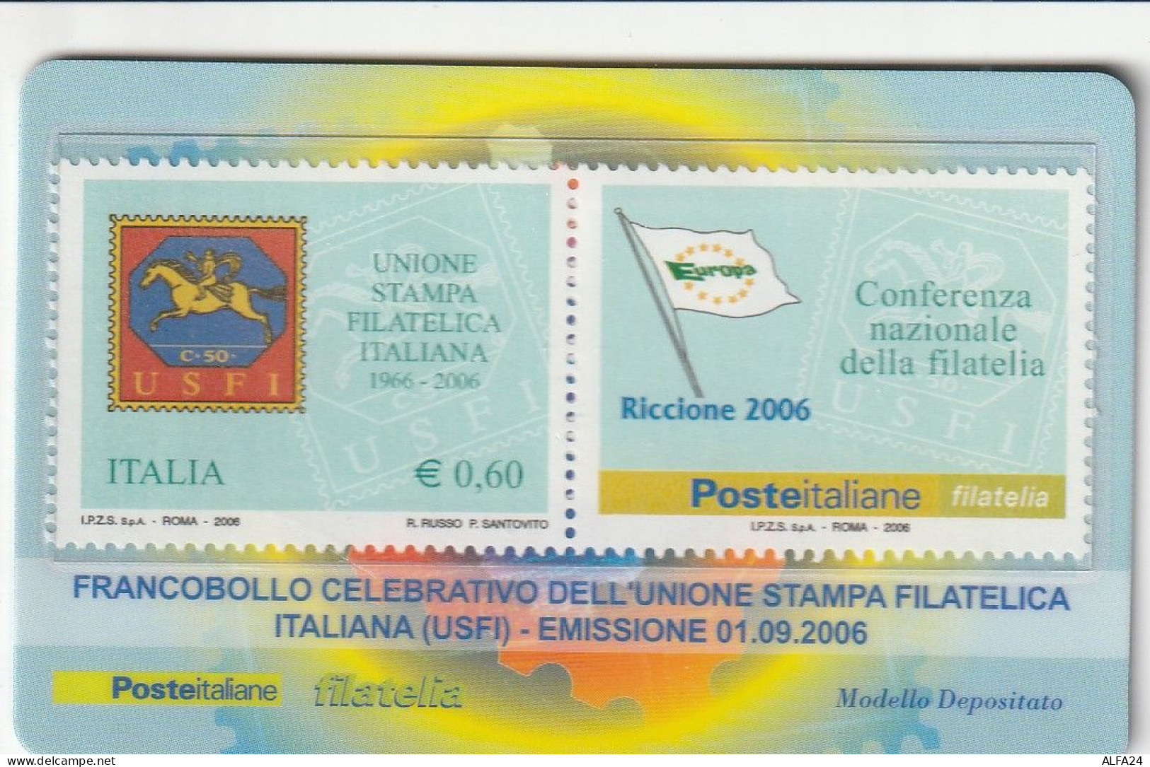 TESSERA FILATELICA VALORE 0,6 EURO USFI (TF1085 - Philatelistische Karten